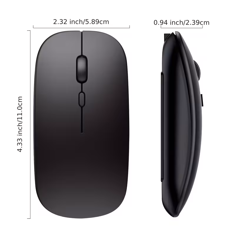 Wireless Bluetooth Mouse for iPad/MacBook Pro/Air/Laptop/PC Rechargeable Silent Mouse Portable Ultra-thin Compatible with Surface Pro/Lenovo/ Tablets